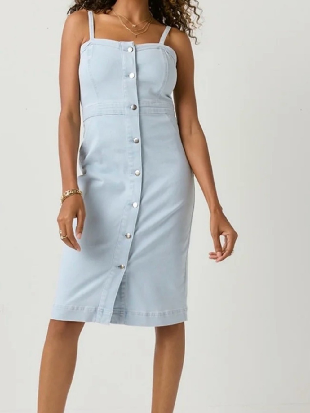 Audrey Parks Denim Midi Dress